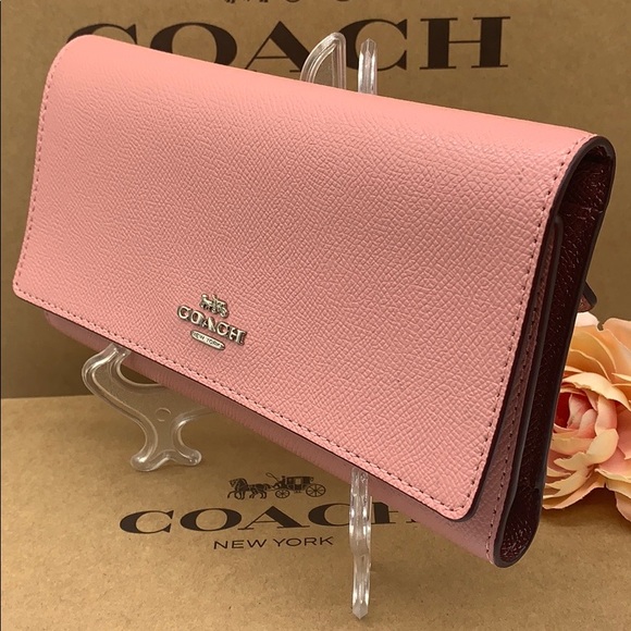 COACH TRIFOLD WALLET (COACH 79868) SV/LIGHT BLUSH